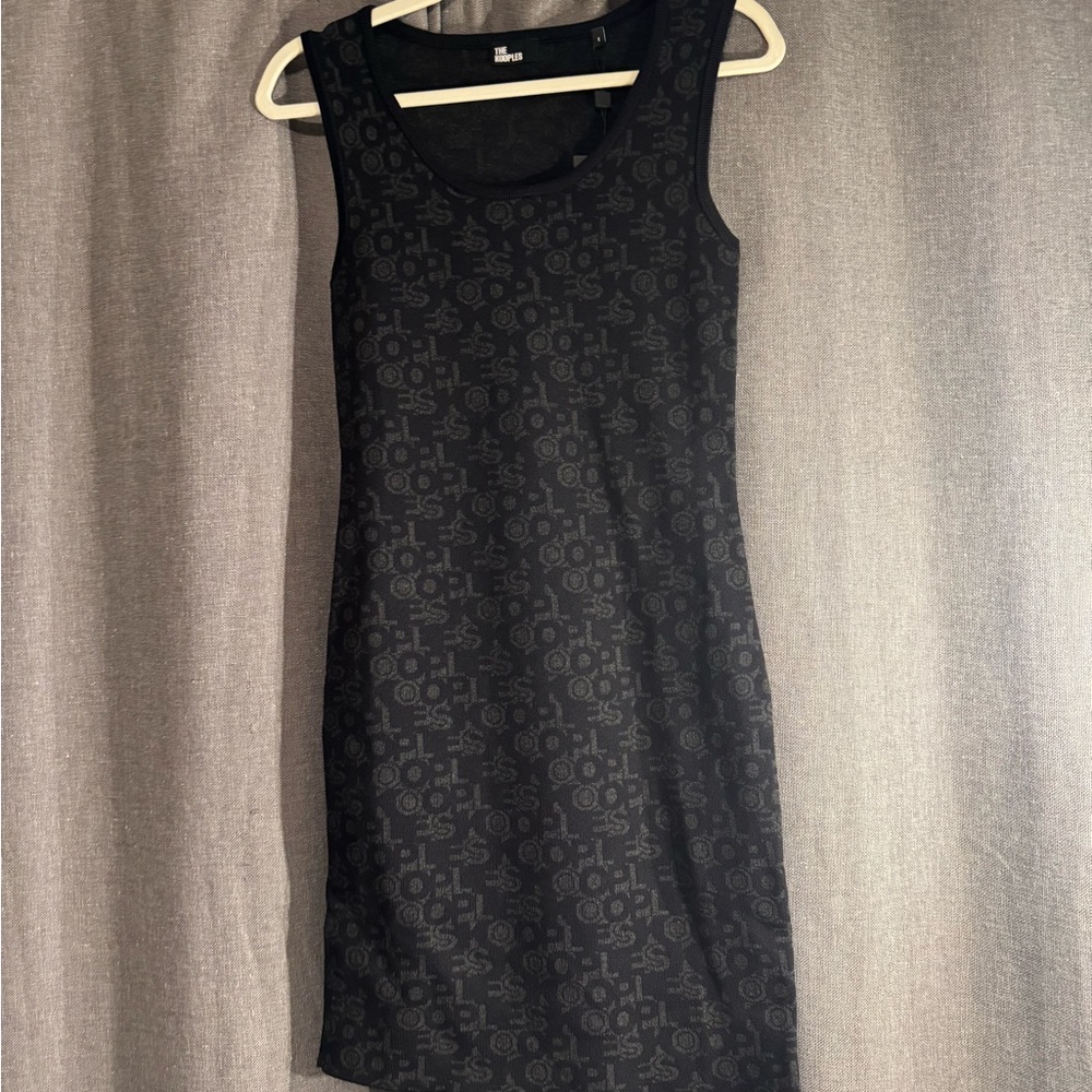 The Kooples Black Patterned Mini Dress